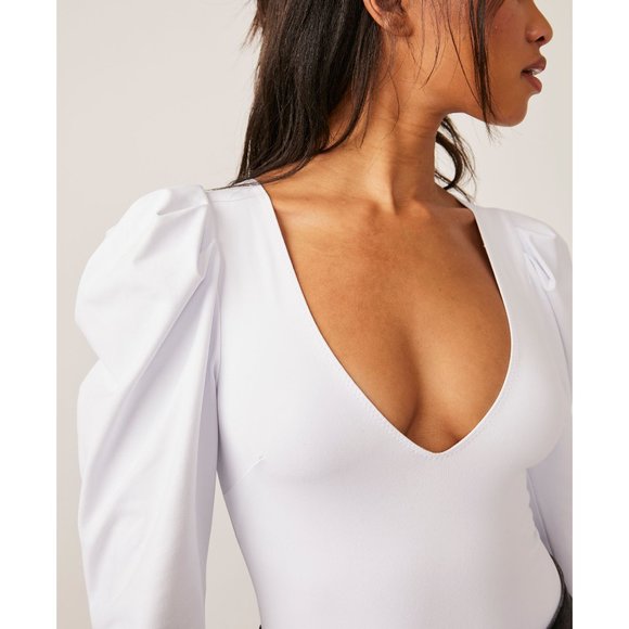 🎉LAST CHANCE🎉 FREE PEOPLE Va Va Voop Long Sleeve Bodysuit / White - Picture 5 of 8